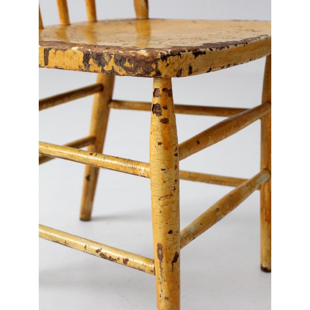 Antique Yellow Painted Windsor Style Chair For Sale - Image 12 of 14