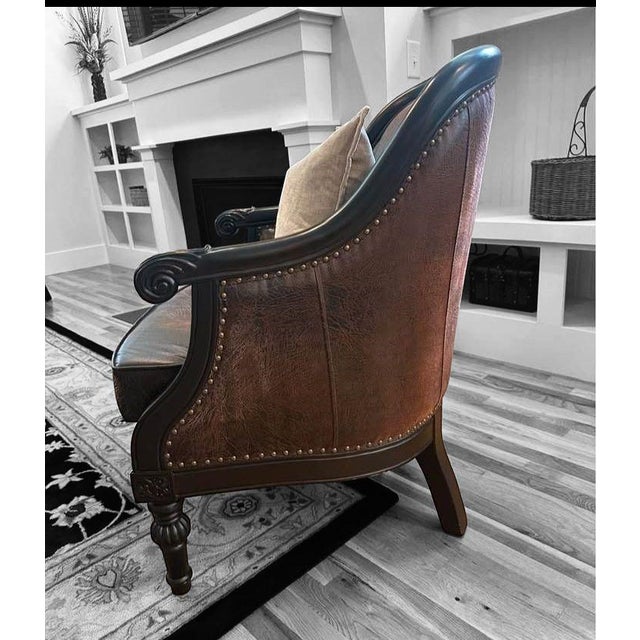 Hooker Furniture Elevate Your Living Space With the Timeless Elegance of Leather Accent Chair Set. For Sale - Image 4 of 9