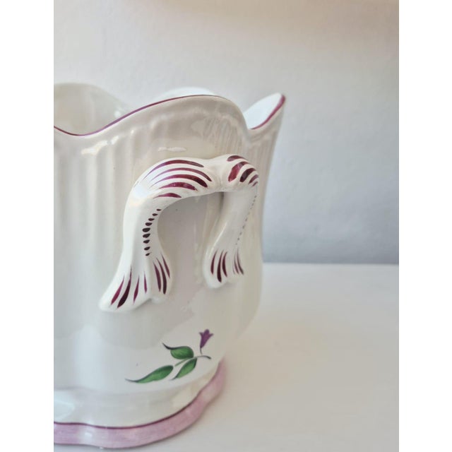 1950s Mid-Century French Ceramic Cachepot by Luneville, 1950s For Sale - Image 5 of 7