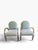 Pair of Charles Hollis Jones Mid Century Modern Blue Velvet Lucite Chairs.