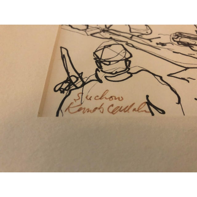 Early 20th Century "Suchow" Minimalist Figurative Drawing by Kenneth Callahan, Framed For Sale - Image 4 of 5