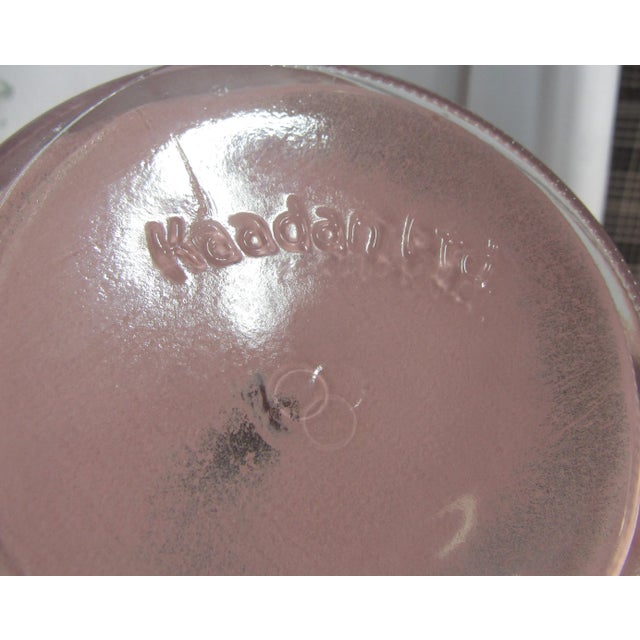 Mid Century Kaadan Pink Swirl Glass Oil Lamp For Sale - Image 9 of 12