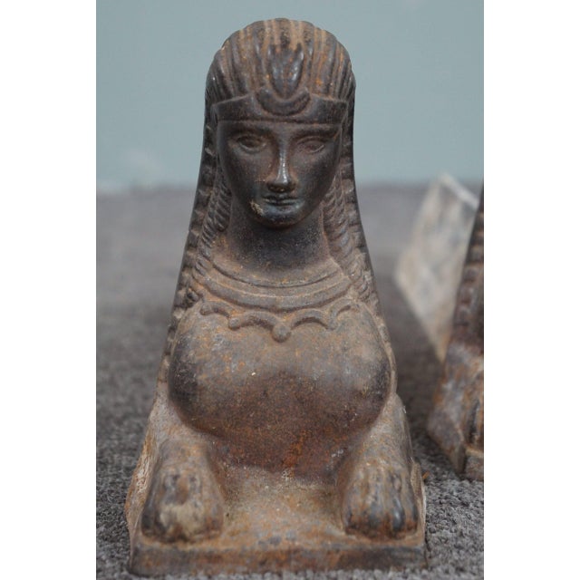 Cast Iron Fireplace Andirons, Set of 2 For Sale - Image 6 of 8