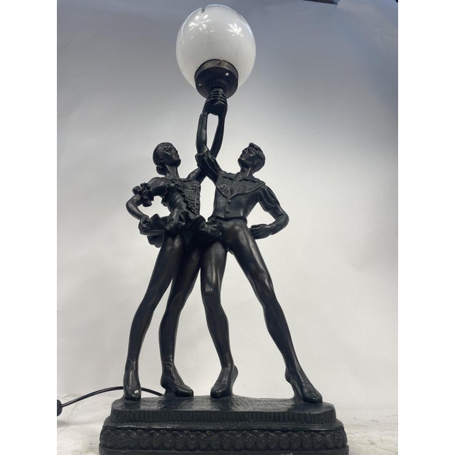 Black Vintage Lamp Sculpture, 1950s For Sale - Image 8 of 9