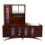 Mid-Century Modern 2-Piece Kagan Style Dark Walnut Sideboard W/Bar Cabinet For Sale