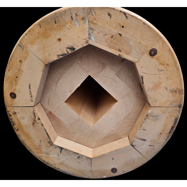 Transparent 60" Glass Top on Solid Carved Distressed Paint and Gilt Wood Base Dining Table For Sale - Image 8 of 9