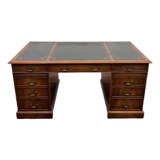 English Desk with Black Inlay For Sale