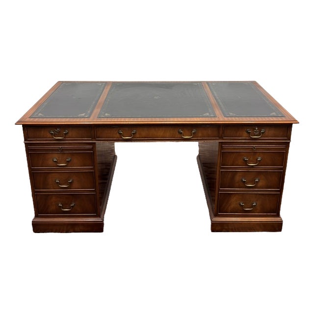 English Desk with Black Inlay For Sale