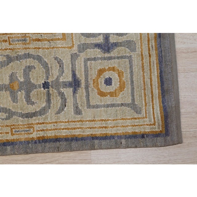 Textile 6x9 Gisell Beige Classic Floral Modern Hand Knotted Wool Carpet Rug For Sale - Image 7 of 7