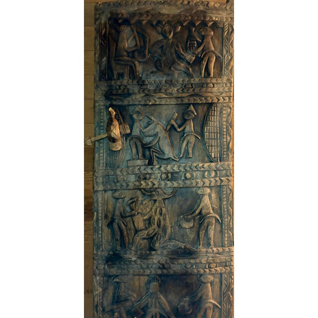 (Circa1880-1950) Hand Carved From Single Slab of Yoruba Art Nigerian Tribal African Dogon Door Panel For Sale - Image 11 of 11