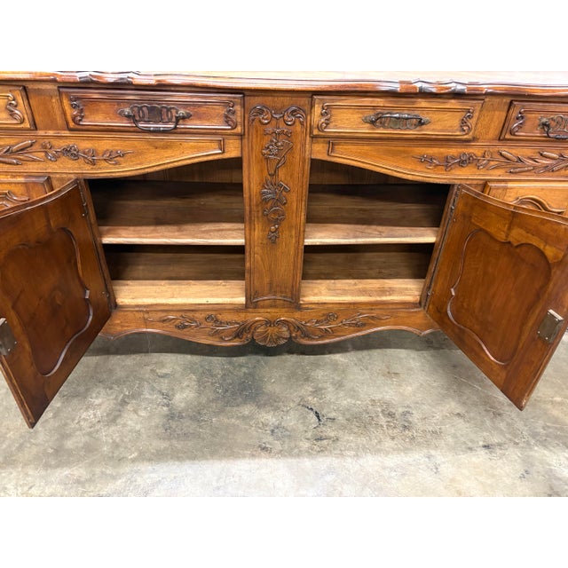 French Louis XV enfilade walnut wood.