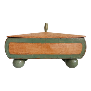 Vintage Goat Leather Wrapped Folk Art Box