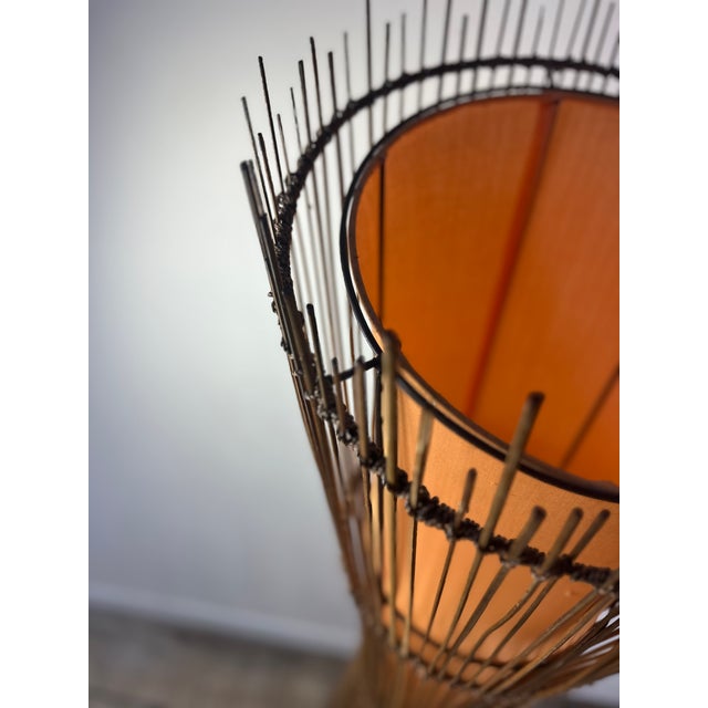 Kobe Floor Lamp in Metal and Rattan, 1990s For Sale - Image 6 of 16