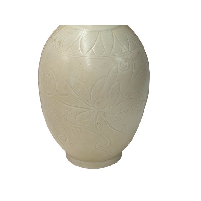 Vintage Off White Bird Head Mouth Ceramic Art Vase For Sale In San Francisco - Image 6 of 9