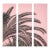 Blush Pink Palm Frond Triptych – Tall Modern Coastal Wall Art For Sale