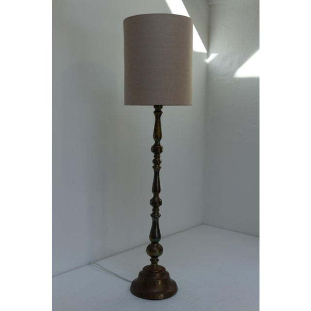 Tall Danish Brass Table Lamp, 1910s For Sale - Image 9 of 18
