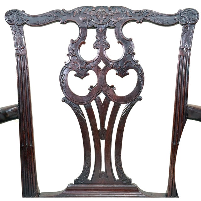 18th Century Chippendale Mahogany Carver Armchairs, 1760, Set of 2 For Sale - Image 15 of 17
