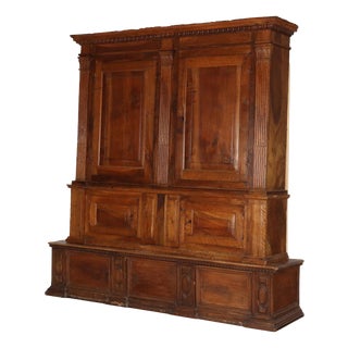 Large Two-Body Cabinet in Walnut For Sale