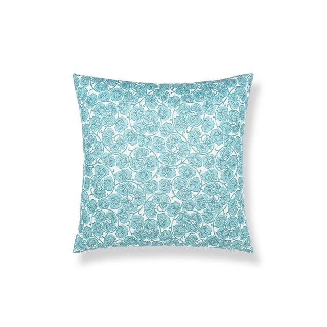 Contemporary The House Of Scalamandré May Square Pillow In Turquoise For Sale - Image 3 of 3