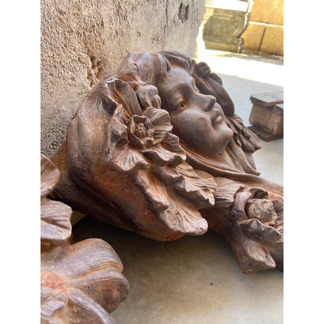 Pair of Antique French Cast Iron Balcony Planters/Ornaments, Circa 1900 For Sale - Image 4 of 11