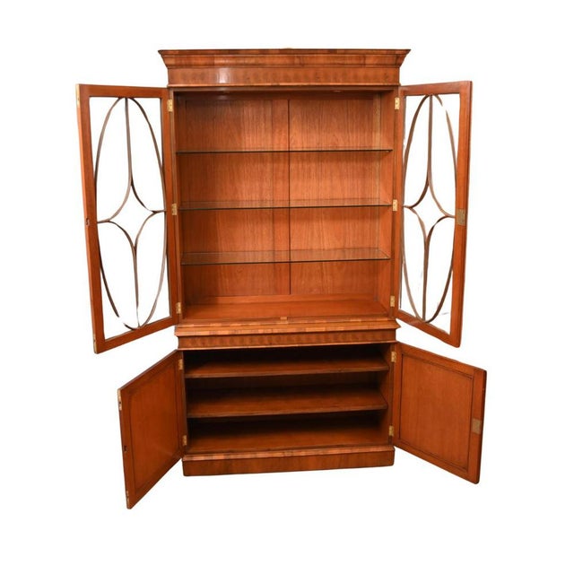 Georgian Revival Walnut Library Bookcase, 1930s For Sale - Image 3 of 8
