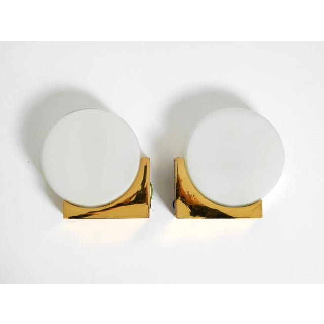 Brass Wall Lamps with Round Glass Shades from Kaiser Leuchten, 1960s, Set of 2 For Sale - Image 9 of 18