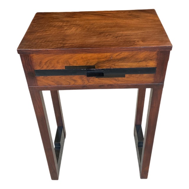 Art Deco Walnut Single Drawer Side Table by J.J Faulkner for Acme For Sale