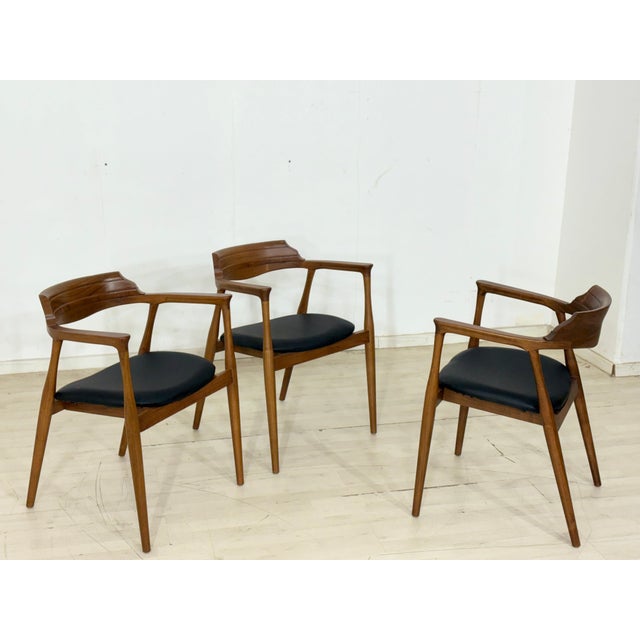 Wood Danish Style Dining Chairs, Set of 3 For Sale - Image 7 of 13
