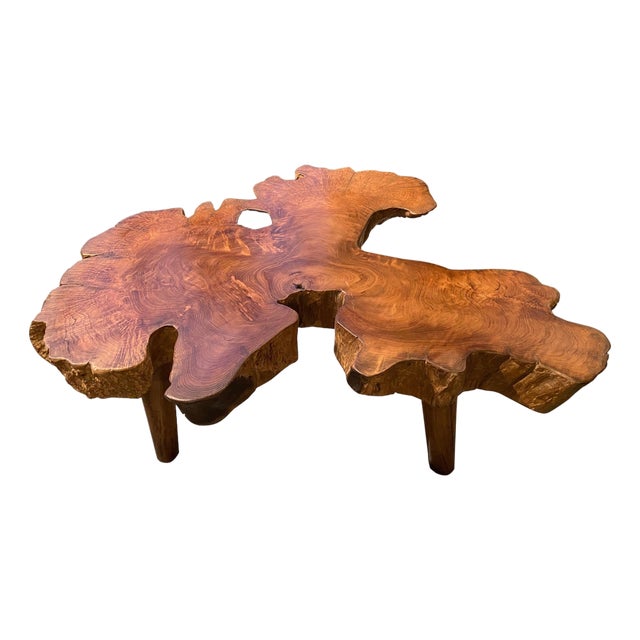 Andrianna Shamaris Live Edge Mid-Century Modern Coffee Table For Sale