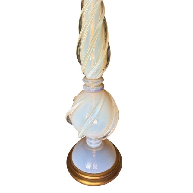 Metal Vintage Marbro Hollywood Regency Glass and Gold Table Lamp For Sale - Image 7 of 10