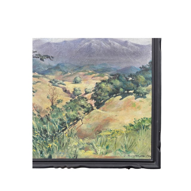 Mid-Century Modern Mid-Century Plein Air Painting, Signed D. Fairweather, 1942 For Sale - Image 3 of 6