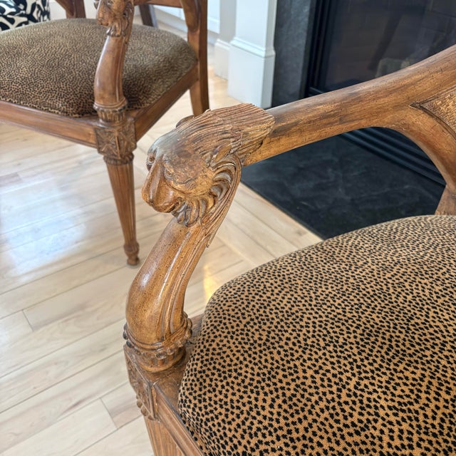 Thomasville Late 20th Century Pair of Thomasville Lion’s Head Arm Chairs For Sale - Image 4 of 12