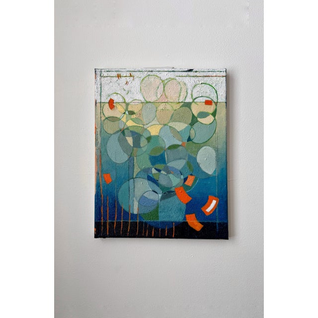 Contemporary "Shades of Blue" Abstract Oil Painting by Paula DeStefanis For Sale - Image 3 of 12