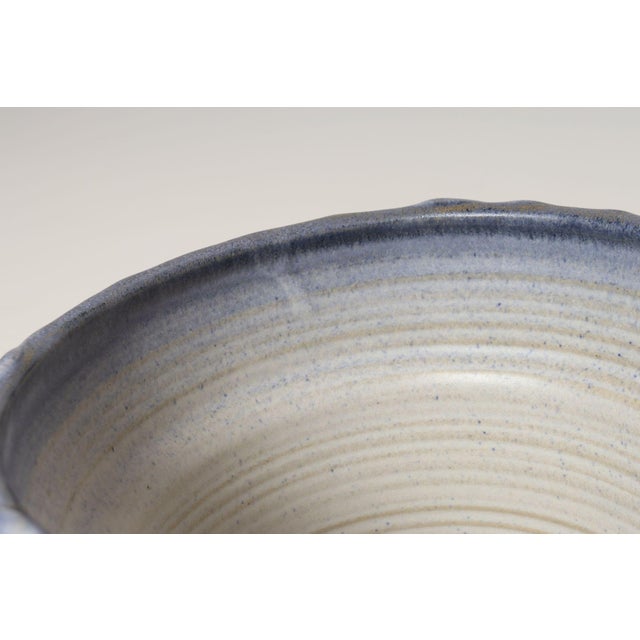 Vintage Periwinkle Incised Studio Ceramic Planter With Saucer by Deanna Nichols For Sale - Image 15 of 18