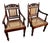 Antique Anglo-Indian Style Carved Armchairs With Woven Caning For Sale