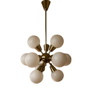 Mid-Century Sputnik Chandelier in Glass from Kamenický Šenov, Czechoslovakia, 1960s For Sale