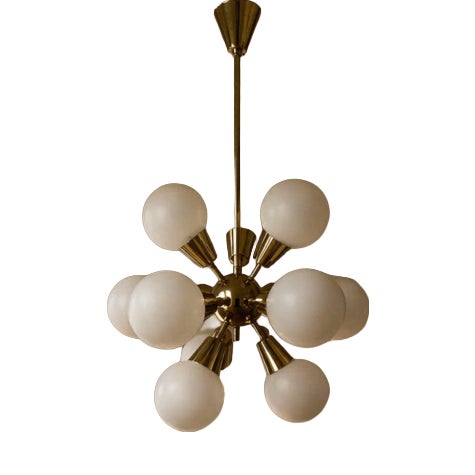 Mid-Century Sputnik Chandelier in Glass from Kamenický Šenov, Czechoslovakia, 1960s For Sale