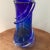 Mid 20th Century Modern Cobalt Blue Murano Style Art Glass Vase For Sale - Image 11 of 12