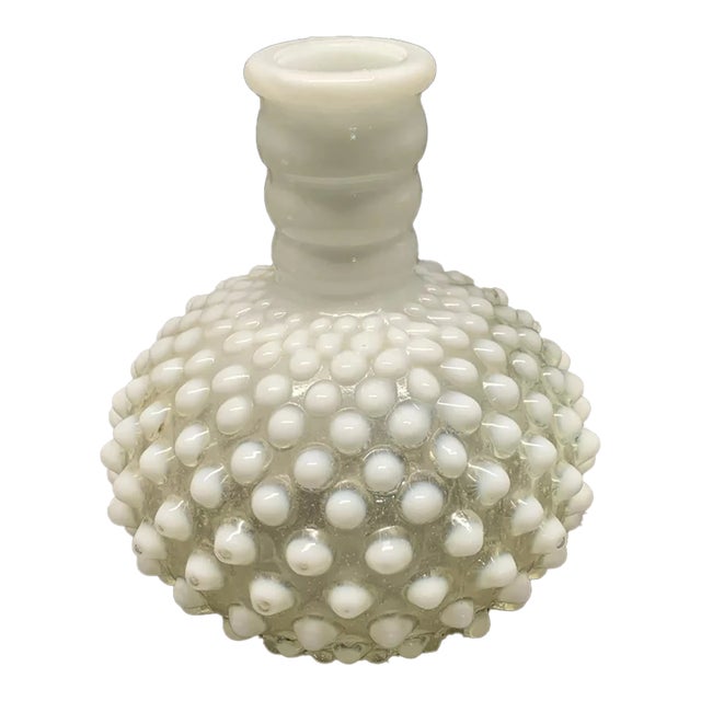 Vintage Fenton Glass Moonstone Bud Vase For Sale