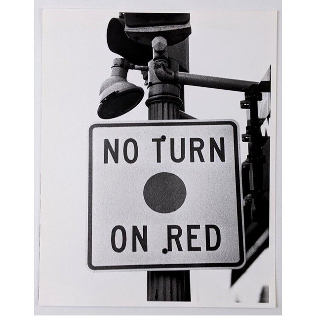 Traditional 1979 Street Sign Black & White Photograph For Sale - Image 3 of 3