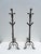 Exceptional pair of antique hand forged wrought iron Andirons or Firedogs, Gothic 17th-18th Century, probably French The...