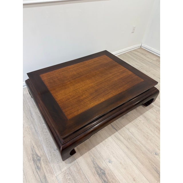 2000 - 2009 Henredon Vintage Ming Style Hollywood Regency Chinoiserie Mahogany Coffee Table For Sale - Image 5 of 12