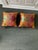 Tangerine Pair of Down Fill Decorative Designer Pillows With Colorful Abstract Horse Head Pattern For Sale - Image 8 of 9