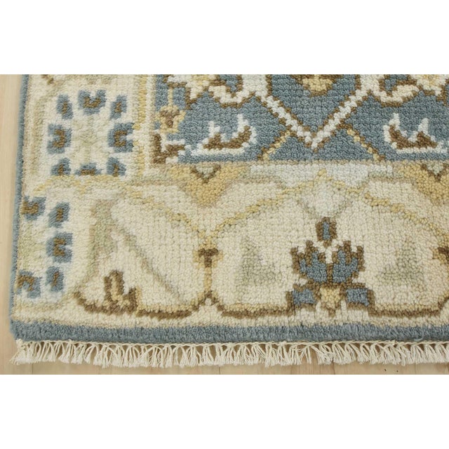Oushak Rug 2’1” X 3’2” Blue Wool Tribal Hand-Knotted Oriental Carpet For Sale In Philadelphia - Image 6 of 8