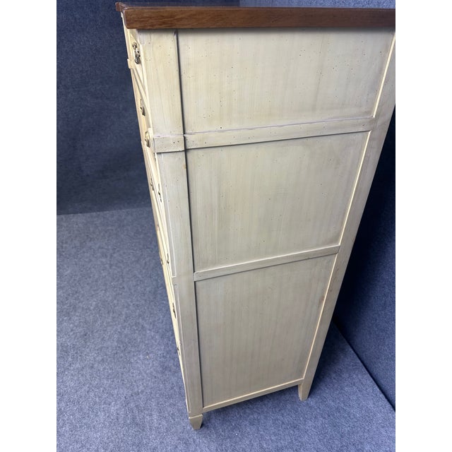 Cream 1960s Vintage American of Martinsville 6 Drawer Tall Chest For Sale - Image 8 of 10