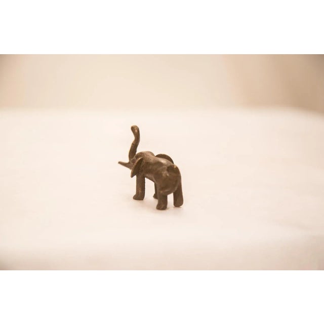Vintage Dark Elephant Bronze Gold Weight For Sale - Image 4 of 5