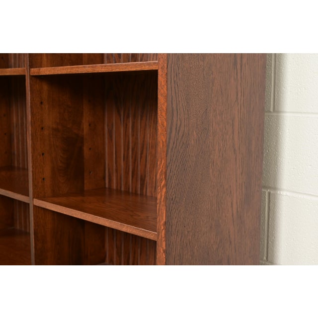 Gustav Stickley Antique Mission Oak Arts and Crafts Double Bookcase, Newly Refinished For Sale In South Bend - Image 6 of 12