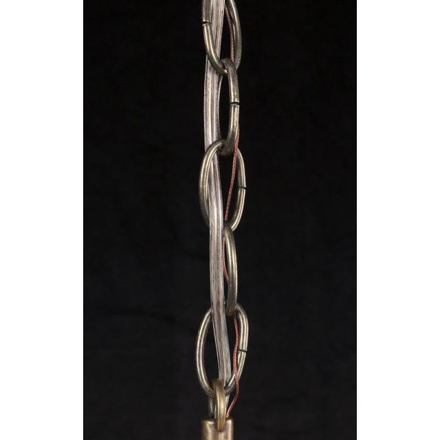 Mid 20th Century Art Nouveau Swirl Opal Glass Pendant Light For Sale - Image 10 of 10