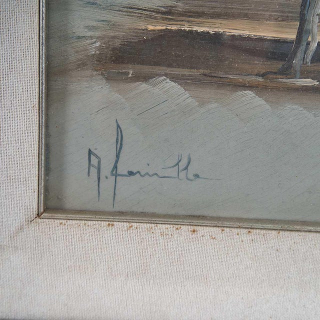 A. Farinella, Beach Pomposa Exhibition, 1970s, Oil on Canvas For Sale - Image 3 of 7