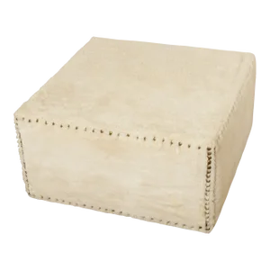 Early 21st Century White Faux Fur Large Square Cocktail Ottoman